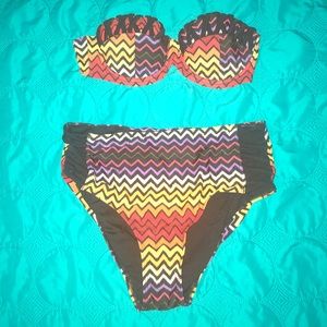 Two piece high waisted bathing suit